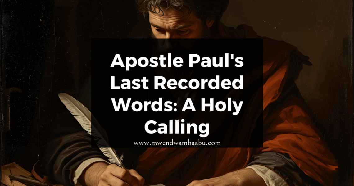 Apostle Paul's Last Recorded Words: A Holy Calling