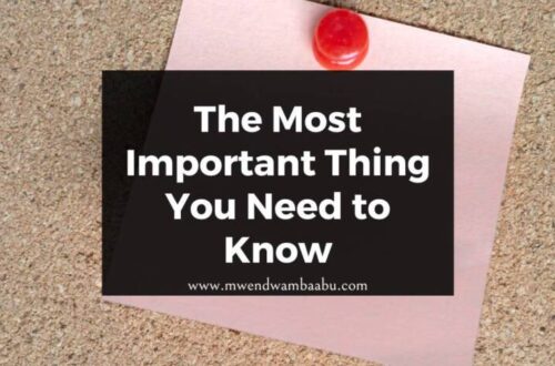 The Most Important Thing You Need to Know